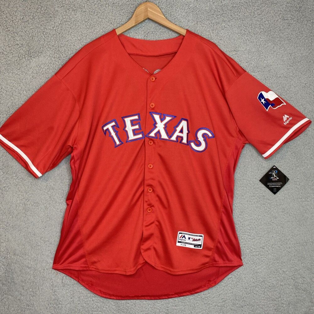 NWT Rougned Odor #12 Texas Rangers  Majestic Baseball Jersey Sz 48 Mens XL